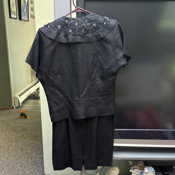 Vintage Black Linen Dress & Jacket by Relin of San Francisco - Picture 6 of 15